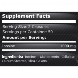 Pure Nutrition USA Inozina Caps 100 capsule Beneficii Inozina: sursa importanta de energie, reduce oboseala musculara, ajuta la 