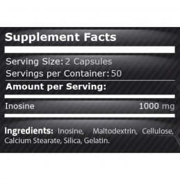 Pure Nutrition USA Inosine 100 capsule - Suport Energie si Performanta sportiva Beneficii Inozina: sursa importanta de energie, 