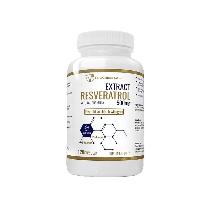 Progress Labs Extract Resveratrol 120 Capsule Beneficii Resveratrol: mentine sanatatea colonului, antioxidant natural puternic c