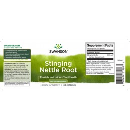 Swanson Stinging Nettle Root 500 mg (Radacină de Urzica), 100 capsule – Suport Prostata si Tract Urinar Beneficii urzica: ajuta 