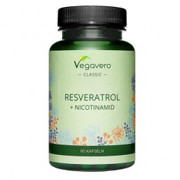 Vegavero Resveratrol Extract 500 mg + Nicotinamid 60 Capsule Beneficii Trans-Resveratrol: mentine sanatatea colonului, antioxida