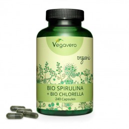 Vegavero Chlorella Spirulina Organica 240 capsule Beneficii Spirulina: protejeaza si imbunatateste sanatatea ochilor, reduce inf
