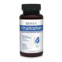 Biovea L-Triptofan 500mg 60 capsule Beneficii L-Triptofan: sursa naturala de 5-HTP, sprijină funcția imunitara, ajuta in cazul d