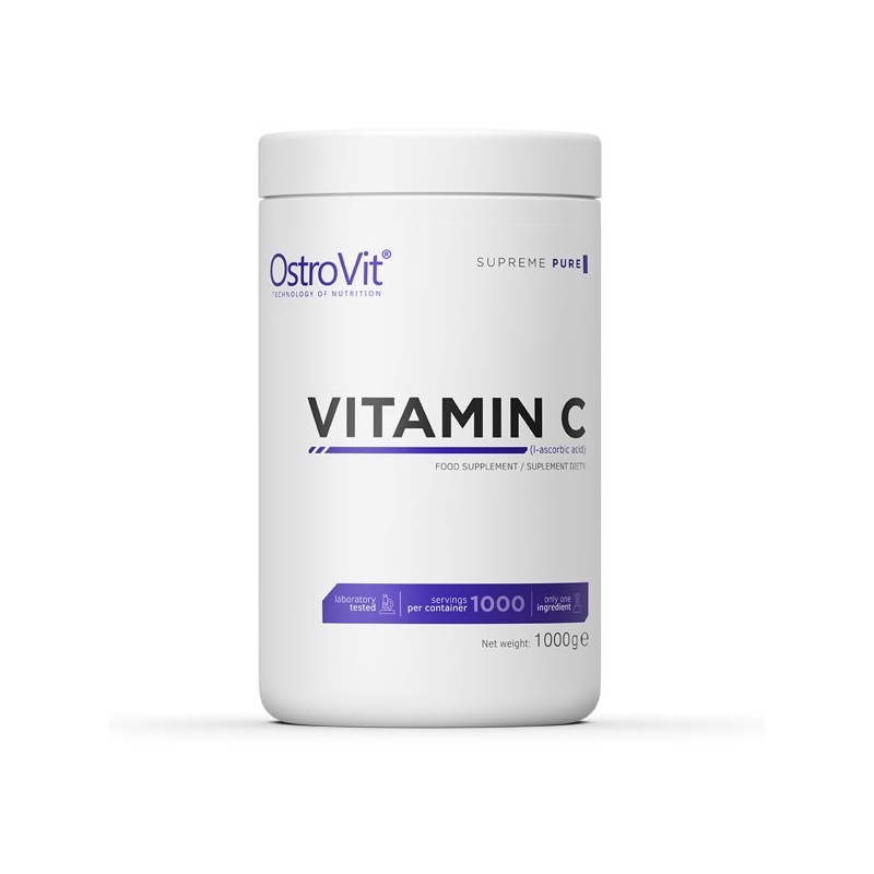 OstroVit Supreme Pure Vitamin C 1000 grame pulbere, 1000 portii Beneficii ale Vitaminei C pudra: ajuta la producerea colagenului
