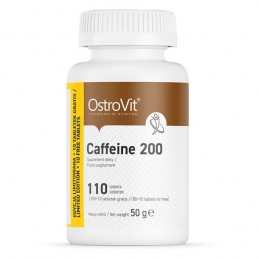 Caffeine 200 mg, 110 Tablete- Supliment inlocuitor cafea Beneficii Cafeina: Inlocuitor excelent pentru cafea, ofera multa energi
