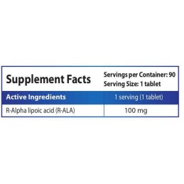 HS Labs R-Alpha Lipoic Acid 100 mg 90 tablete – Antioxidant Metabolic Beneficii Acid Alfa-Lipoic: antioxidant, regleaza hiperten