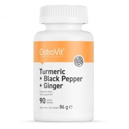 OstroVit Curcuma + Piper negru + Ghimbir 90 Tablete Proprietati OstroVit Turmeric + Piper negru + Ghimbir- Poate ajuta la accele