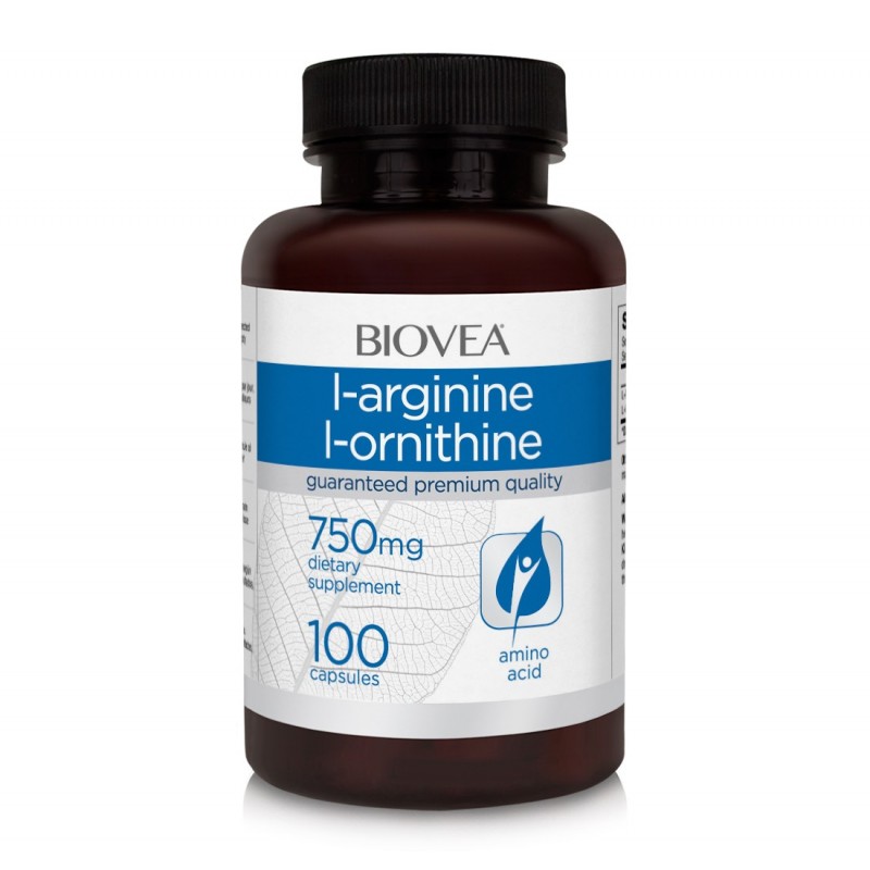 Biovea L-Arginina / L-Ornitina (750mg) 100 Capsule Beneficii L-Arginina si L-Ornitina: ajută la promovarea vindecării optime a r