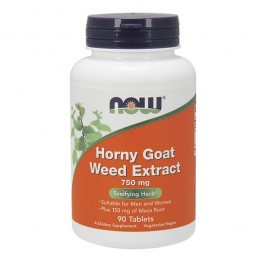 Now Foods Horny Goat Weed cu Maca 750 mg 90 Capsule, Iarba Caprei Nebune Beneficii Iarba Caprei Nebune, Iarba Tapului, Horny Goa