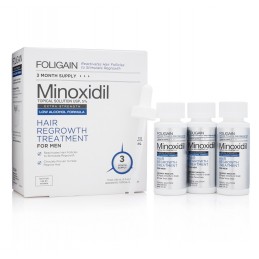 Foligain Minoxidil 5% Tratament regenerare par barbati (Alcool scazut) 3 luni tratament Beneficii Foligain Minoxidil: in mod efi