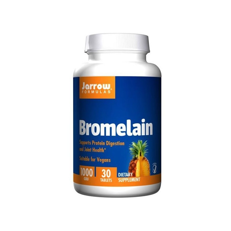 Jarrow Bromelain 1000 GDU - 30 Tablete Beneficii Bromelain: sprijină sănătatea sinusurilor și promovează răspunsul histaminei să