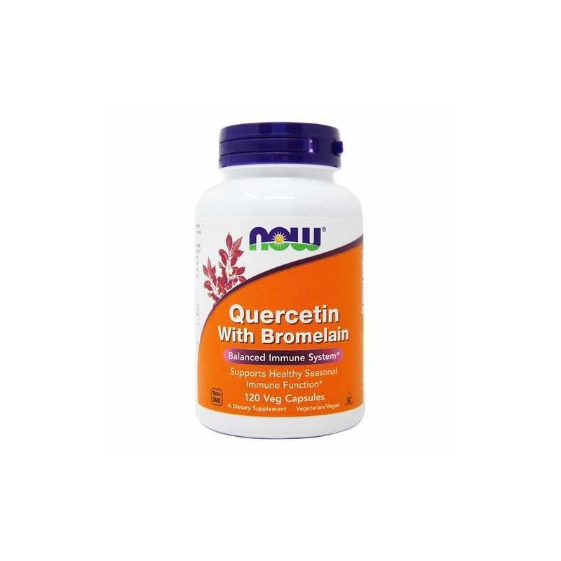 Now Foods Quercetin cu Bromelain - 120 Capsule Beneficii Quercetin cu Bromelain: sprijină sănătatea sinusurilor și promovează ră