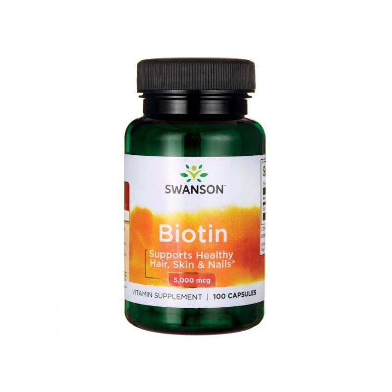 Importanta pentru par, piele si sanatatea unghiilor, Biotina, 5000mcg 100 Capsule Beneficii Biotina: importanta pentru par, piel