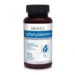 Biovea L-Fenilalanina (L-Phenylalanine) 500mg 50 Capsule Beneficii L-Fenilalanina: ajuta în producerea de neurotransmițători, aj