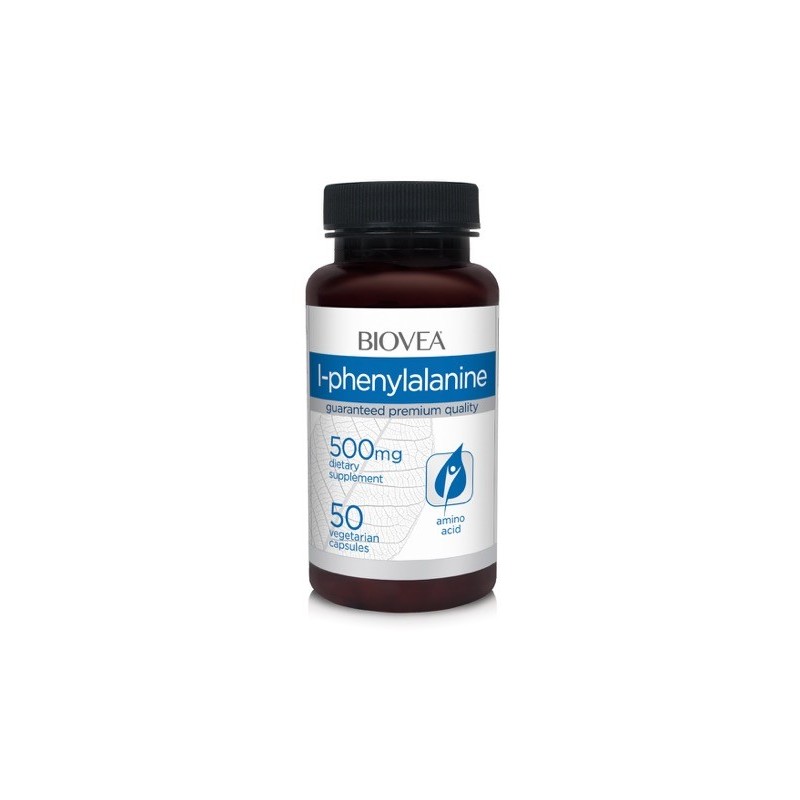 L-Fenilalanina-500mg 50 Capsule- ajuta în producerea de neurotransmițători, ajută la reducerea durerilor Beneficii L-Fenilalanin