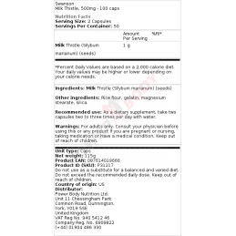 Milk Thistle - Armurariu 500mg 100 Capsule, Swanson Beneficii Armurariu: elimina toxinele, sustine confortul hepatic, detoxifica