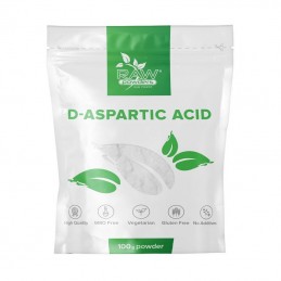 Raw Powders D-Acid Aspartic pulbere 100 grame Beneficii D-Aspartic Acid pudra, (DAA): stimulează producția de tes-tosteron, doza