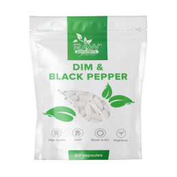 Supliment alimentar Diindolilmetan (DIM) 150mg & Piper negru 20mg 60 Capsule, Raw Powders DIM (Diindolilmetan): Susține echilibr