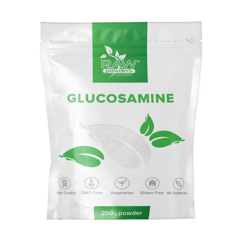 RAW Powders Glucozamină Pulbere 250 g - Articulatii si Mobilitate Beneficii Glucosamine: ameliorează simptomele osteoartritei, e