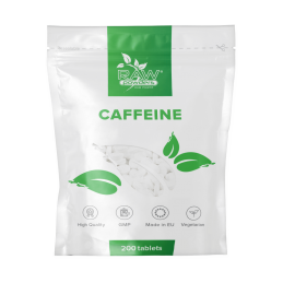 RAW Powders Cafeina 200 mg 200 Tablete - Energie si Concentrare Beneficii Cafeina: Inlocuitor excelent pentru cafea, ofera multa
