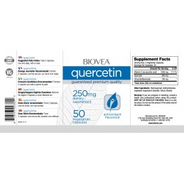 Quercetin, 250mg 50 capsule, Ajută la susținerea sistemului imunitar, poate reduce simptomele alergiei Beneficii Quercetin: ajut