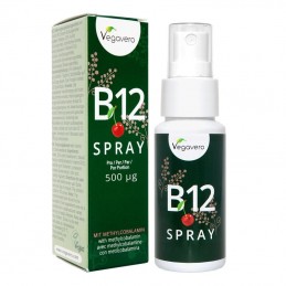 Vegavero Vitamina B12 Spray, 25ml Beneficii Vitamina B12 spray: susține părul, pielea și unghiile sănătoase, ajută la formarea c