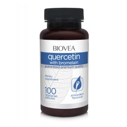 Biovea Quercetin cu Bromelain 100 capsule Beneficii Quercetin cu Bromelain: sprijină sănătatea sinusurilor și promovează răspuns