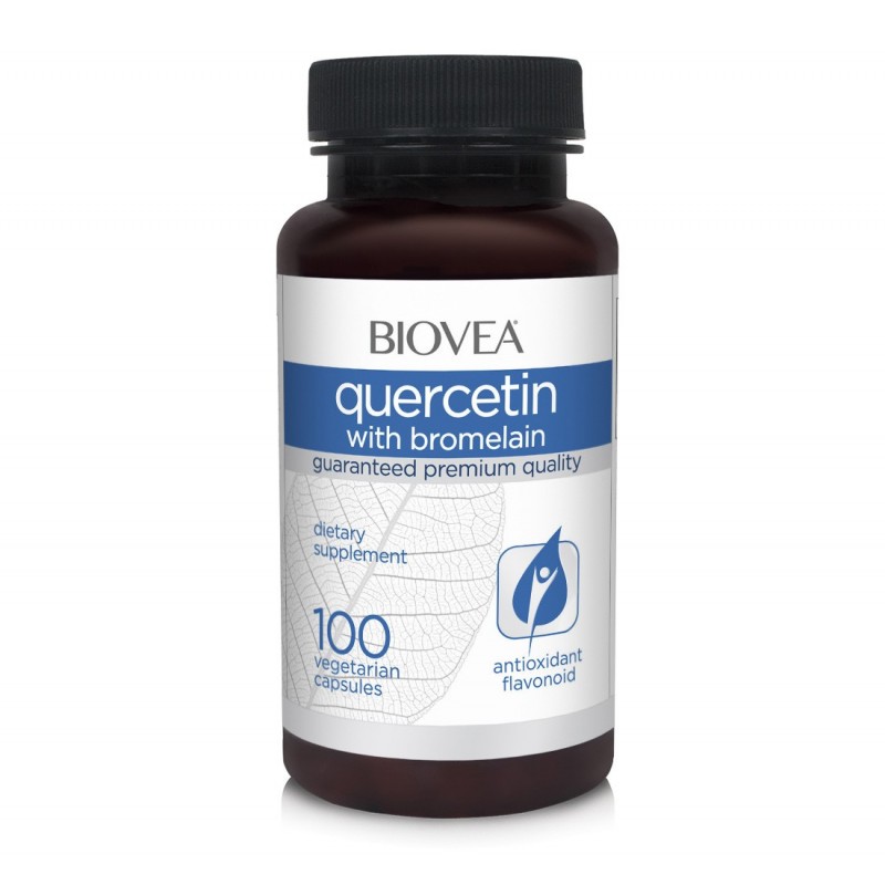 Biovea Quercetin cu Bromelain 100 capsule Beneficii Quercetina cu Bromelaina: sprijină sănătatea sinusurilor și promovează răspu