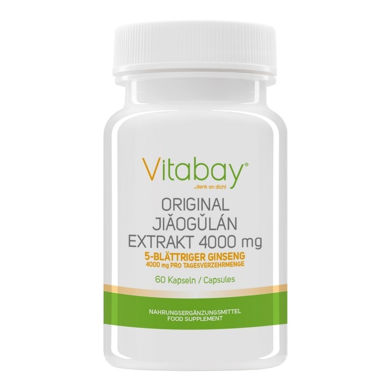 Vitabay Jiaogulan Extract 4000 mg 60 Capsule Beneficii Jiaogulan Extract: obținut din ginseng cu 5 frunze, mai puternic decat Gi