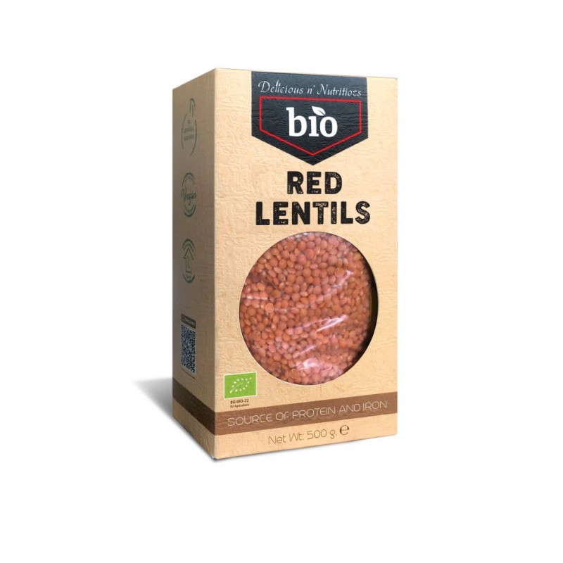 Delicious BIO linte rosie - 500 grame Lintea roșie este o leguminoasă cunoscută pentru cantitatea mare de substanțe nutritive pe