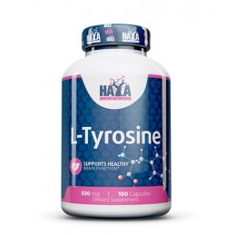 Tirozina 500mg 100 Capsule (Supliment pentru sanatate tiroida) Beneficii L-TYROSINE: stimulează eliberarea hormonului de creșter