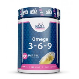 Haya Labs Omega 3-6-9 200 Capsule OMEGA 3-6-9: Sprijină sănătatea inimii si un nivel sănătos de colesterol, susține sănătatea ca