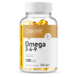 OstroVit Omega 3-6-9 180 Capsule – Inima & Colesterol OMEGA 3-6-9: Sprijină sănătatea inimii si un nivel sănătos de colesterol, 