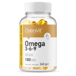 Omega 3-6-9, EPA + DHA, 180 Capsule, Ostrovit OMEGA 3-6-9: Sprijină sănătatea inimii si un nivel sănătos de colesterol, susține 