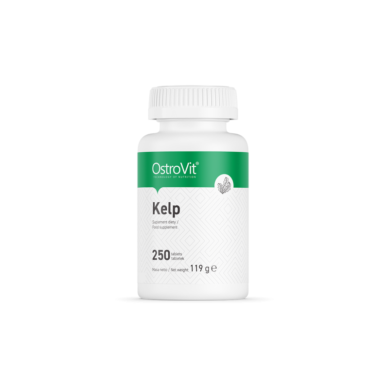 Ostrovit Kelp 250 Tablete (Supliment glanda tiroida) Beneficii Iod: menține un metabolism normal, acționează ca un antibiotic în
