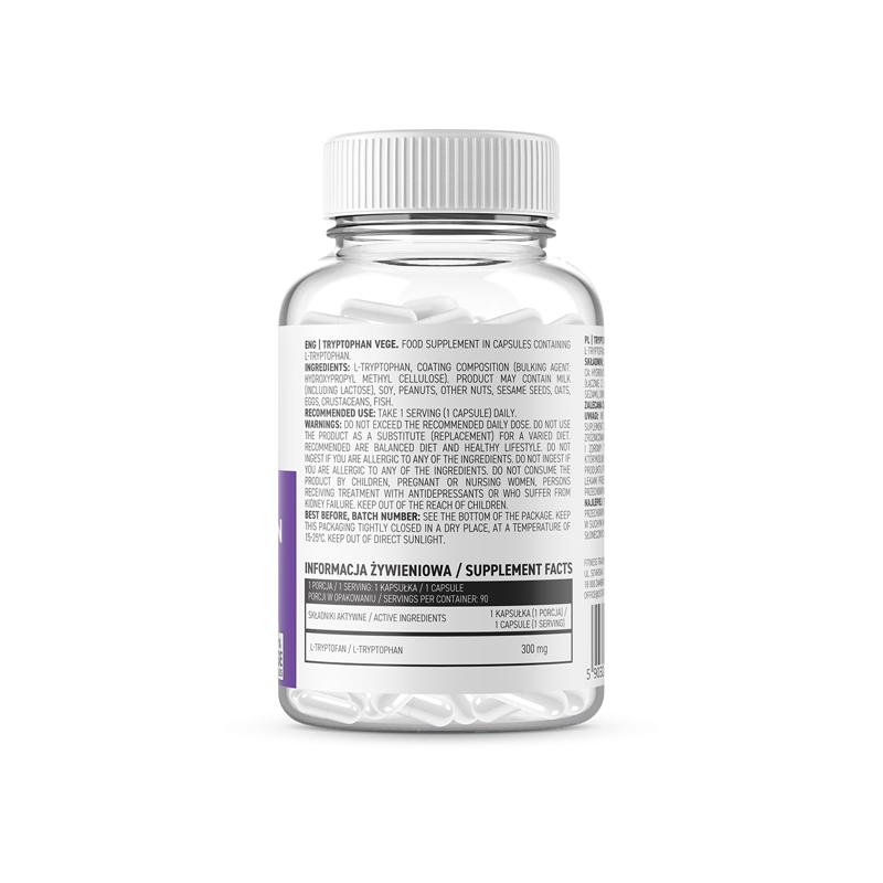 OstroVit Tryptophan VEGE, L-Triptofan, 90 Capsule - 2 | YEO