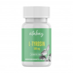 Vitabay L-Tyrosine (L-Tirozina), 500 mg, 60 Capsule Beneficii L-TYROSINE: stimulează eliberarea hormonului de creștere care dete