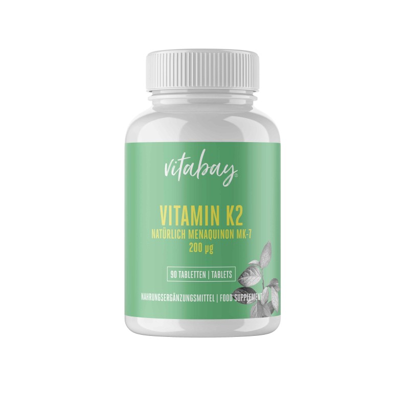 Vitamina K2 MK7 200 mcg 90 Tablete vegan, Vitabay