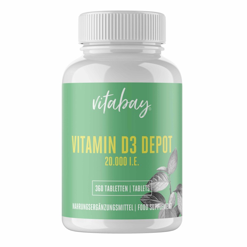 Vitabay Vitamina D3 - 20.000 UI - 360 Tablete vegane