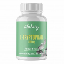 Vitabay L-Triptofan 500 mg 240 tablete vegan - Relaxare si Somn odihnitor Beneficii importante ale triptofanului: tulburare somn