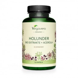 Vegavero Extract bio de Soc (Holunder) 120 Capsule Beneficii Vitamina C: importanta in producerea de colagen, mentine sanatatea 