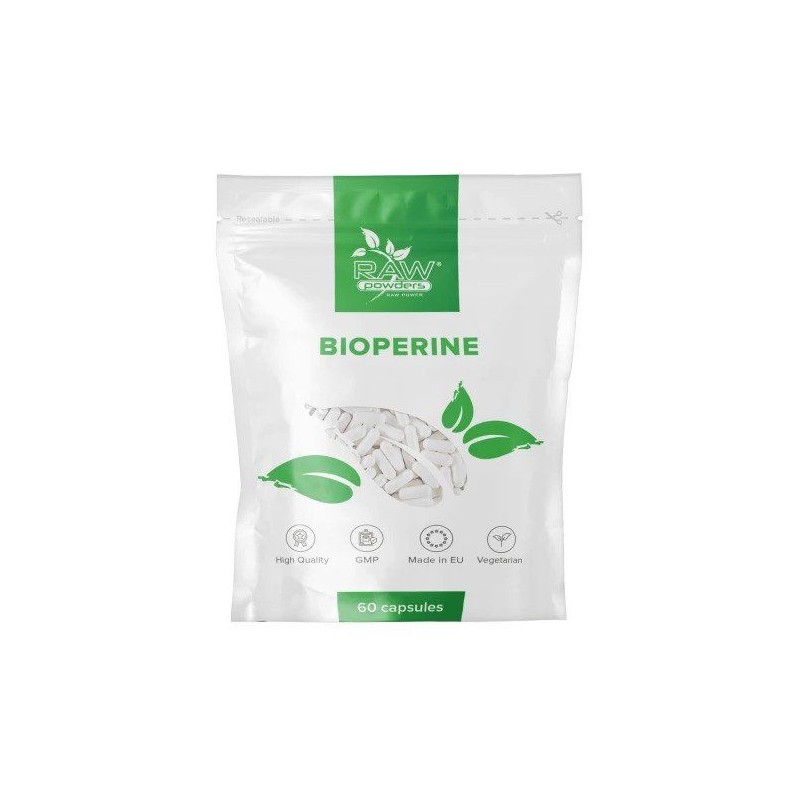 RAW Powders BioPerine 10 mg 60 Capsule - Absorbtie Nutrienti Beneficii Bioperina: supliment de înaltă calitate, metabolism îmbun