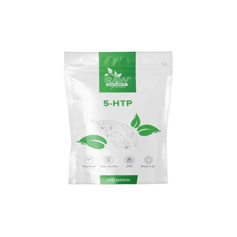 RAW Powders 5-HTP 200 mg 100 Tablete - Suport Serotonina si Somn Beneficii 5-HTP 200mg: in caz de stres, ajuta la reducerea gras