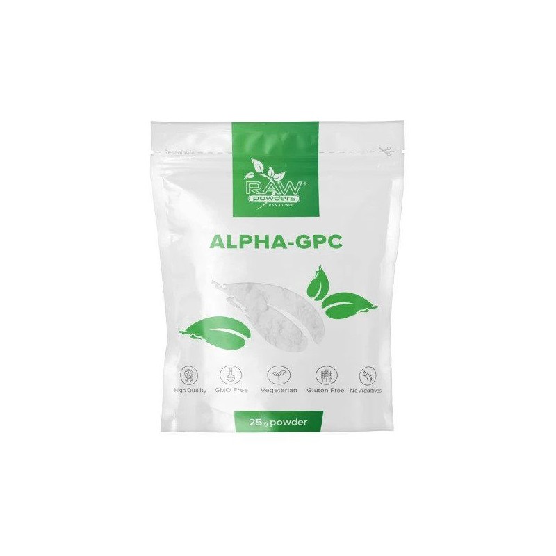Alfa-GPC pulbere, 25 grame, Efect Nootropic, ajuta in recuperarea dupa accident vascular, imbunătățeste performanța fizică Benef