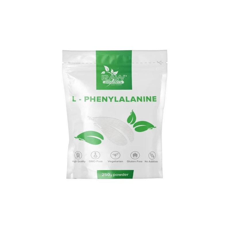 RAW Powders L-Fenilalanina Pulbere 250 g - Energie si Focus Beneficii L-Fenilalanina: ajuta în producerea de neurotransmițători,