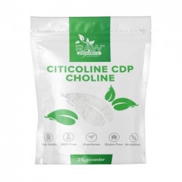 RAW Powders Citicolina CDP-Colina Pulbere 25 g - Memorie si Focus Beneficii Citicoline CDP-Colina: 250 mg Citicolină pe porție, 