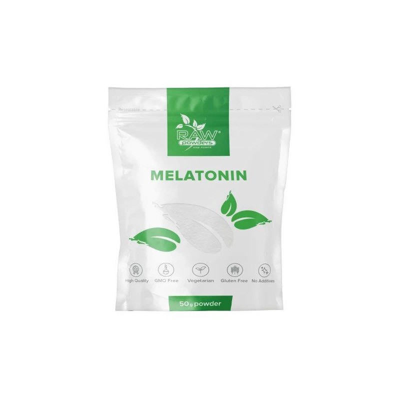 Raw Powders Melatonina pudra 50 grame (Supliment insomnie, somn linistit)) Beneficii Melatonina: Promovează modele de somn sanat
