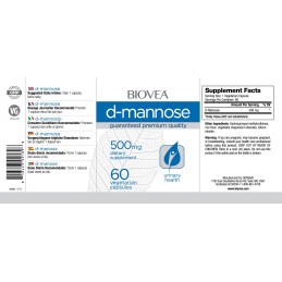 Biovea D-MANNOSE (D-Manoza) 500mg 60 Capsule Beneficii D-Mannose: mentinerea eficientei antibioticelor impotriva infectiilor, ma