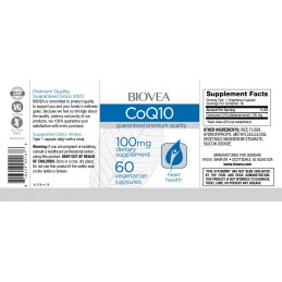 Biovea Coenzima Q10 100 mg 60 capsule Vege - Energie si Sustinere cardio Beneficii Coenzima Q10: intareste sistemul imunitar, aj