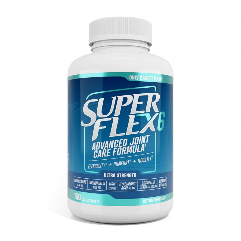 SUPERFLEX-6 Complex Sanatate articulatii cu Glucozamina 150 de tablete Beneficii SuperFlex 6: intareste articulatiile, impotriva